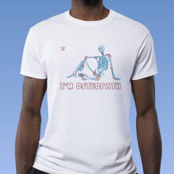 Футболка остеопат со скелетом белая VG-TSHIRT-OSK-WH-S фото